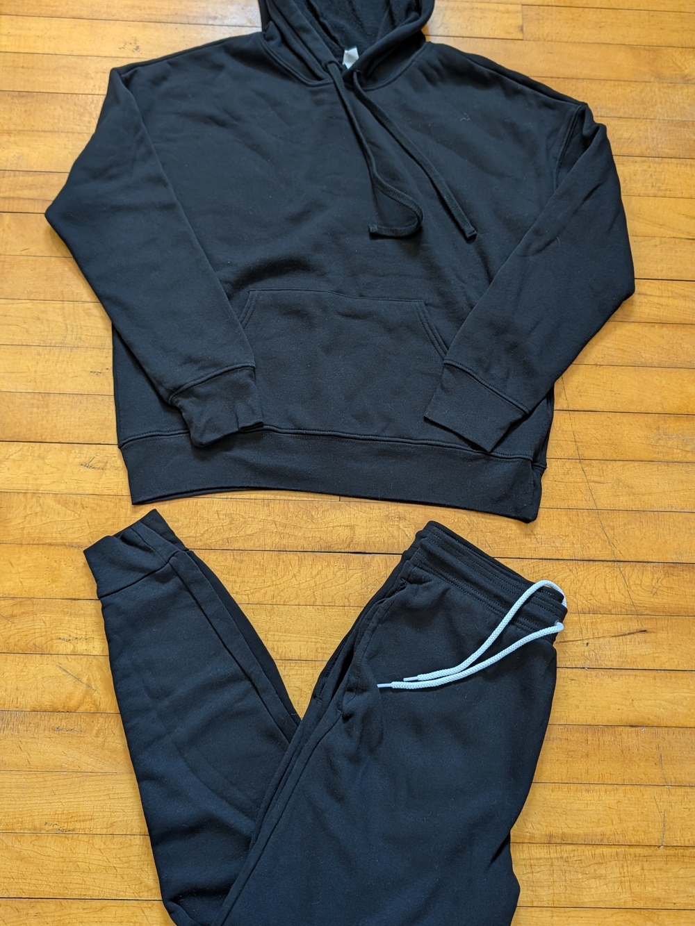 Bella Canvas S Black Hoodie with XS Joggers